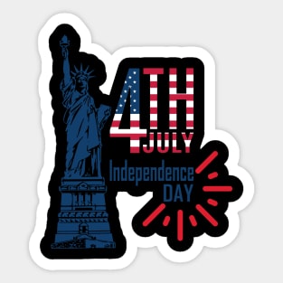 Red White and Blue Independence Day of United States Sticker